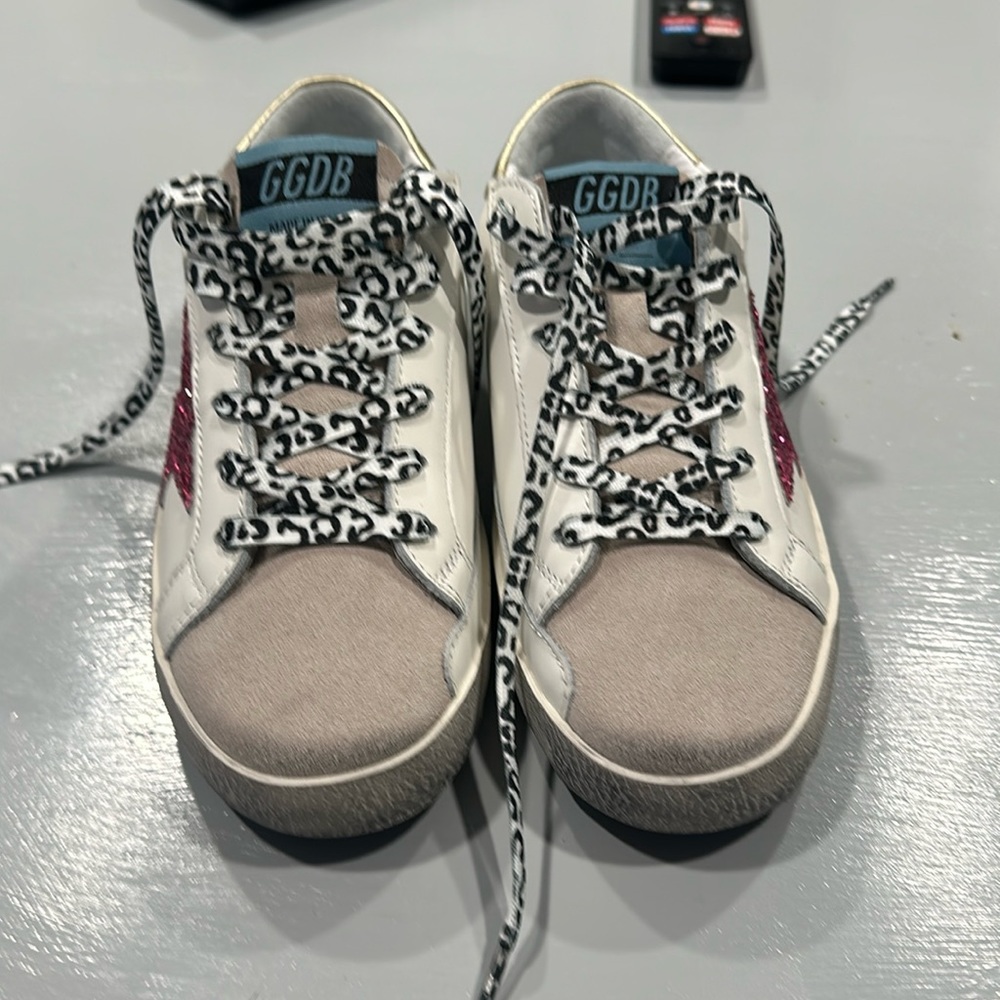 GGDB Sneakers Women's Super-Star with glitter and gold heel tab